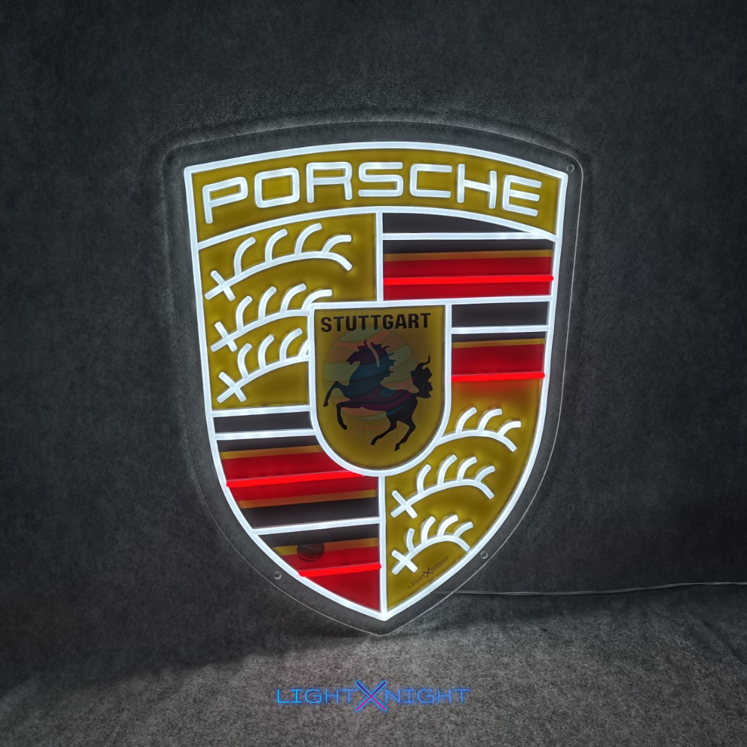 Porsche Led Neon Sign, Porsche Neon Light, Light X Night Porsche Neon Sign