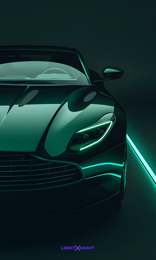 Aston Martin DB12 Neon Poster