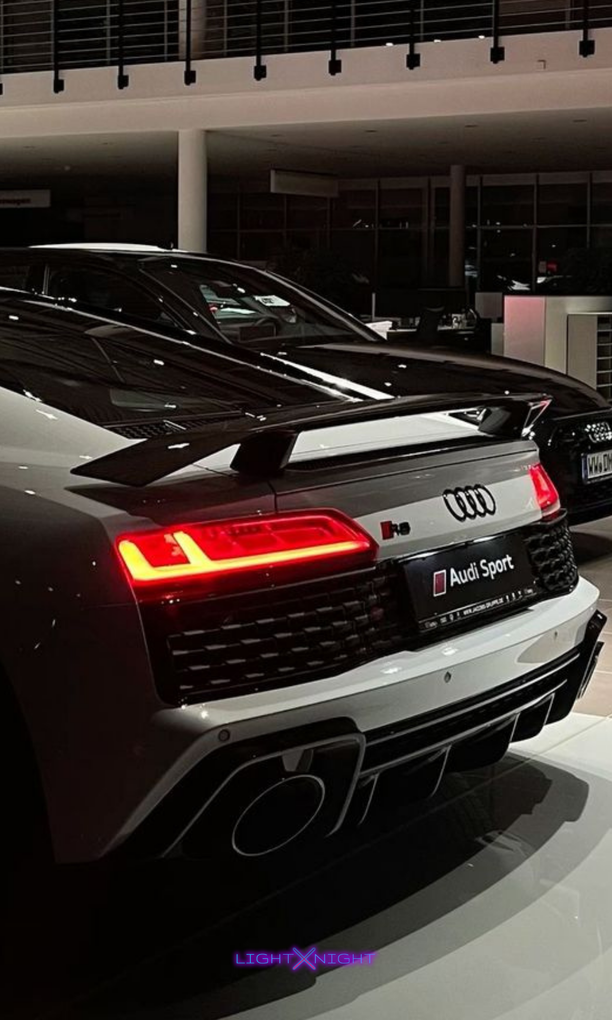 Audi R8 Black Rear Neon Poster – Light X Night