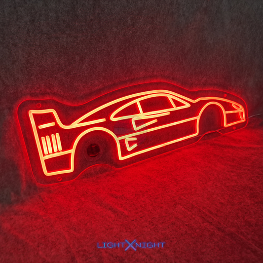Ferrari F40 Silhouette Neon Sign