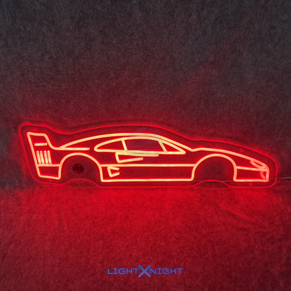 Ferrari F40 Silhouette Neon Sign