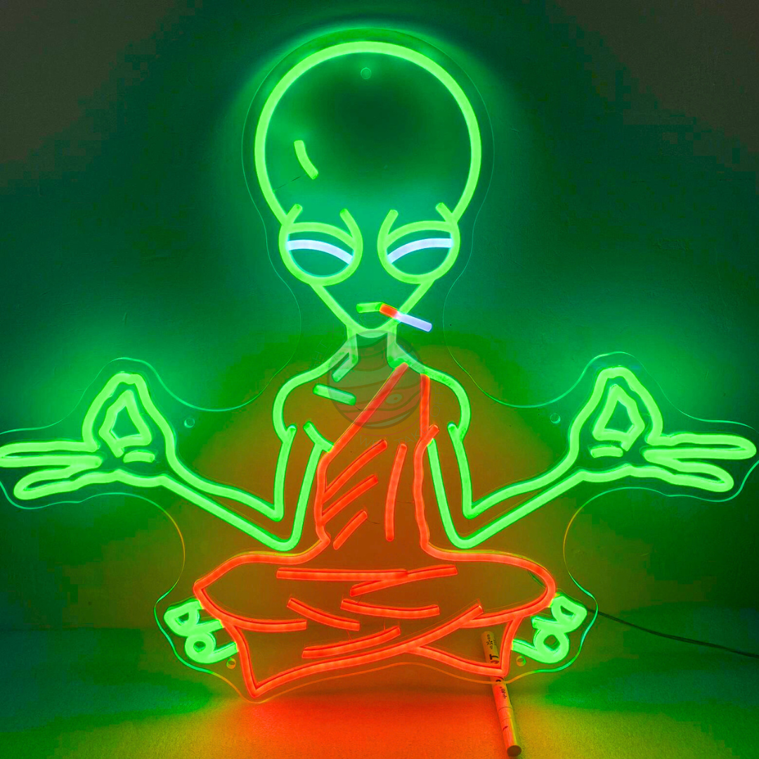Yoga Alien Neon Sign