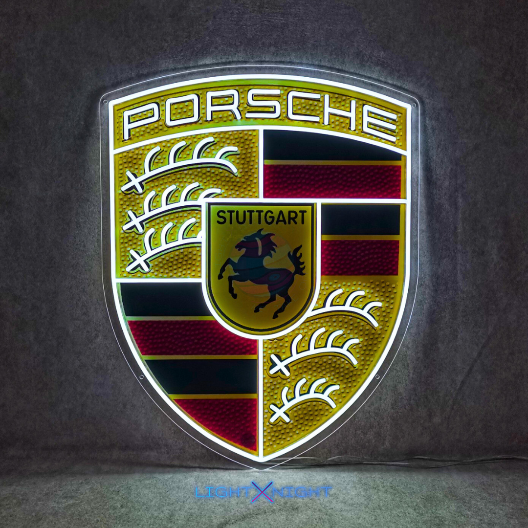 Porsche Led Neon Sign, Porsche Neon Light, Light X Night Porsche Neon Sign