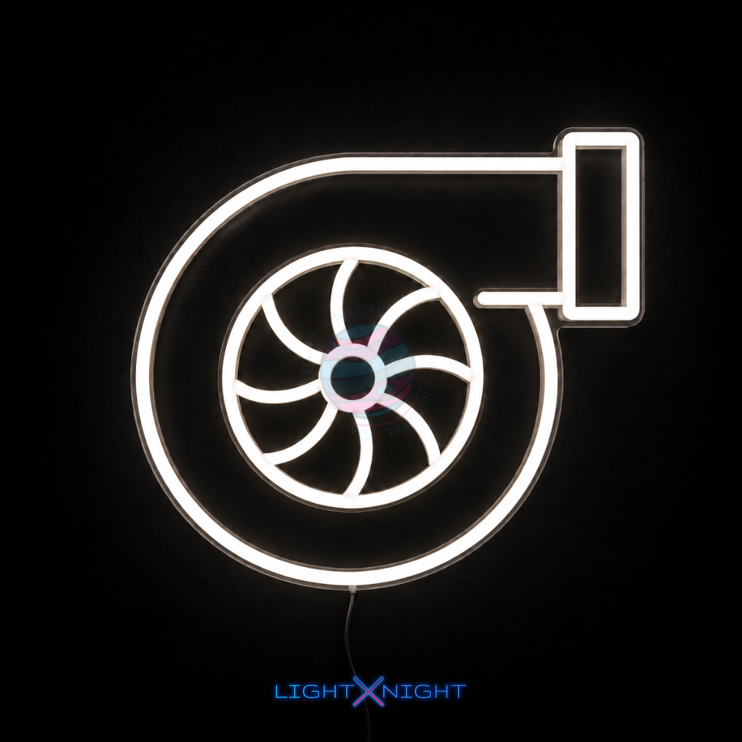 Turbo LED neon wall sign by Light X Night for garage and automotive decor
