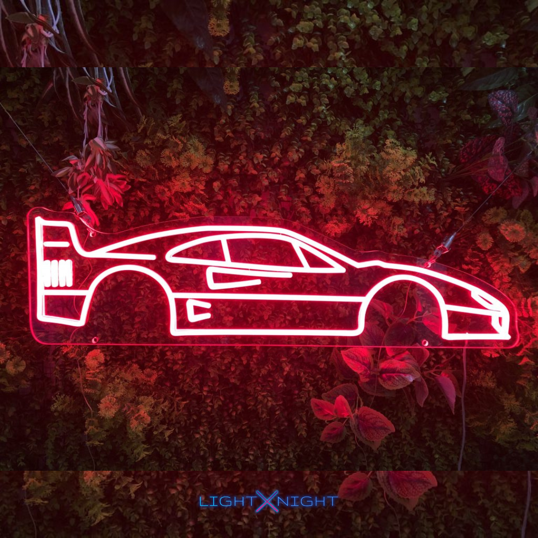 Ferrari F40 Silhouette Neon Sign