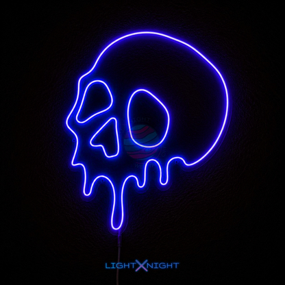 Skull Drippin Neon Sign