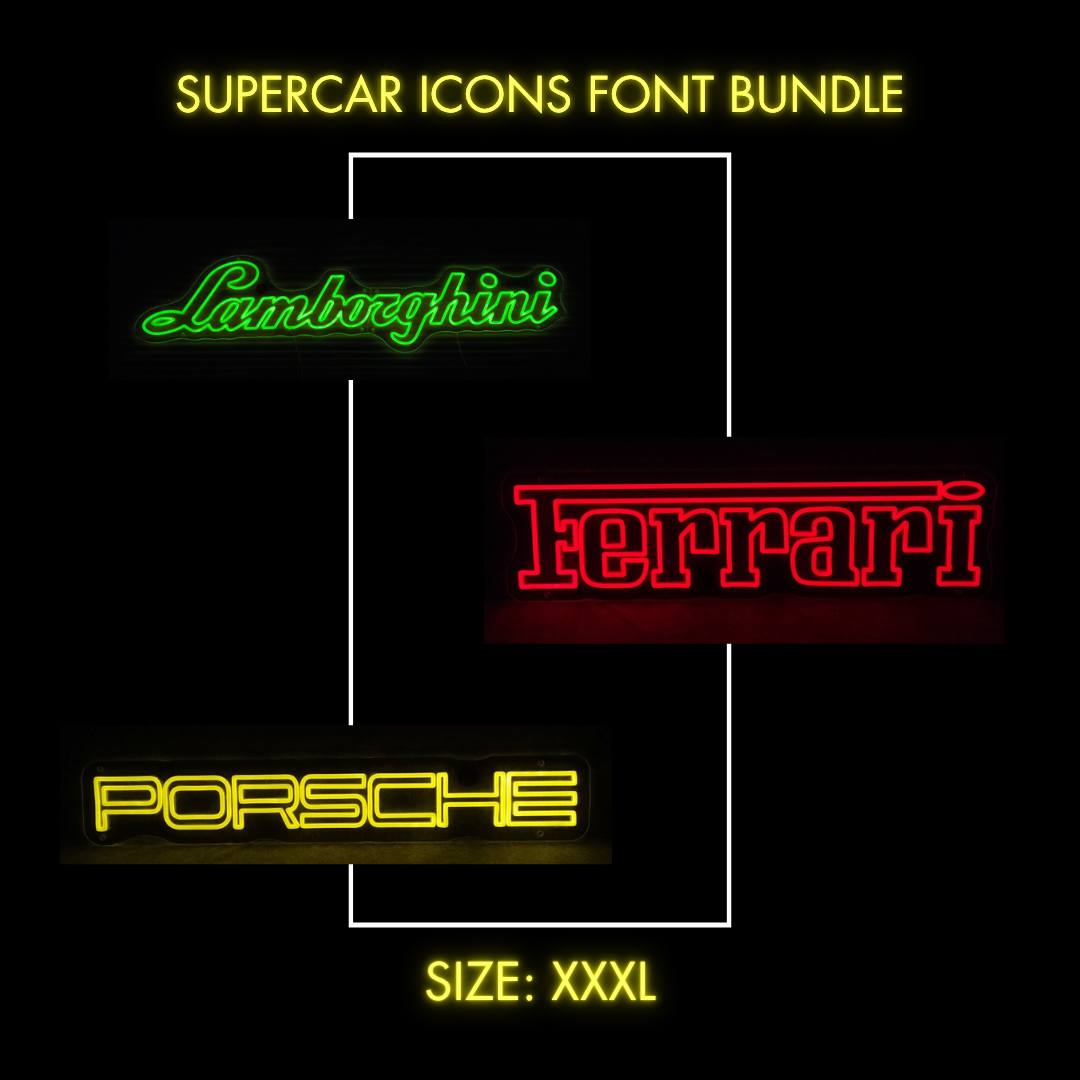 Supercar Icons Font Bundle