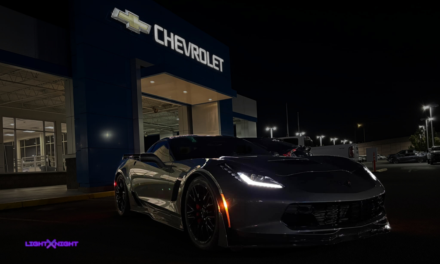 Custom Corvette Neon Poster