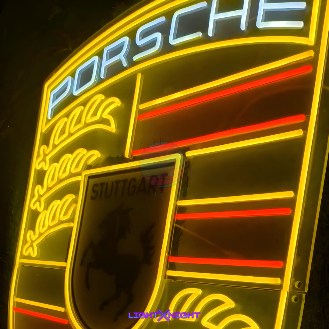 Porsche Led Neon Sign, Porsche Neon Light, Light X Night Porsche Neon Sign