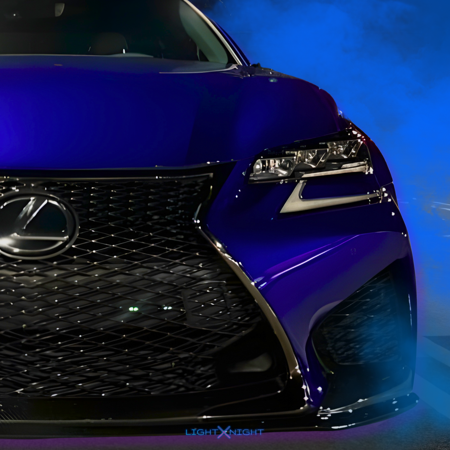 Custom Blue Lexus Neon Poster