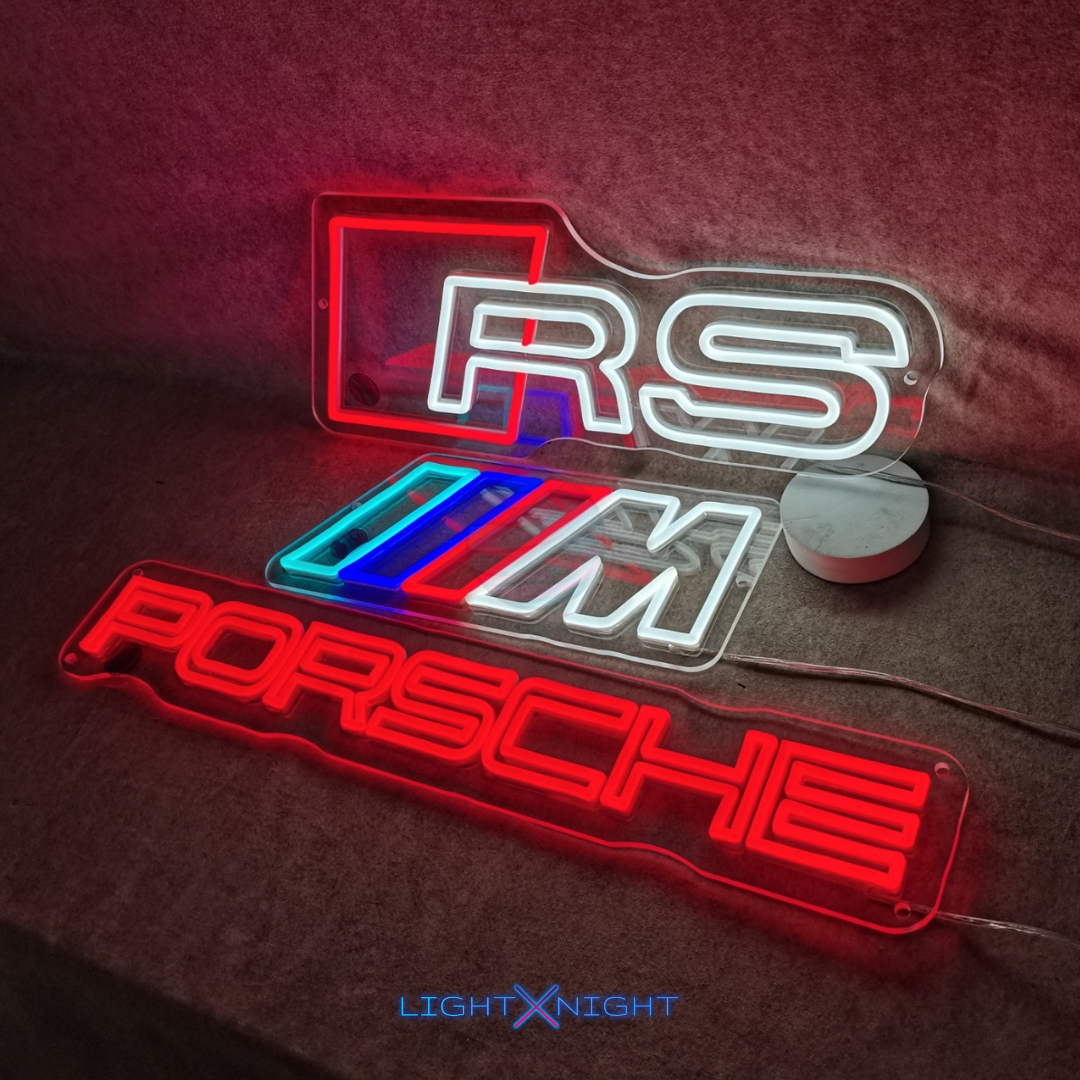 Porsche Font Outline Neon Sign