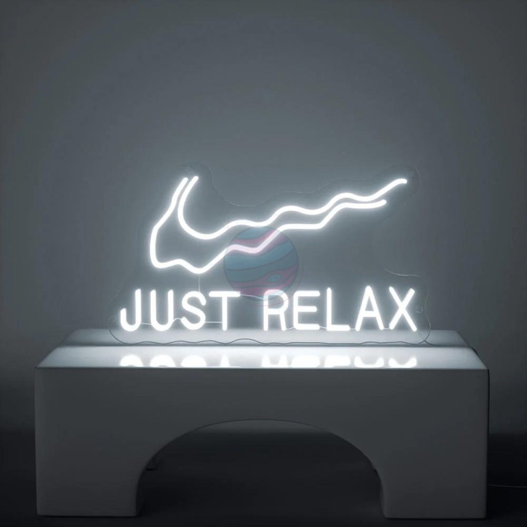 Nike Neon Sign, Swoosh Neon Sign, Just Relax Neon Sign