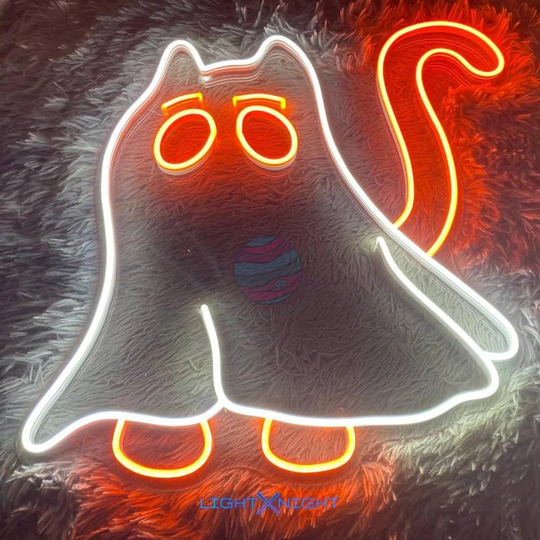 Ghost Cat Neon Sign