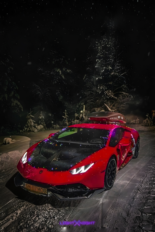 Custom Red Lambo Neon Poster