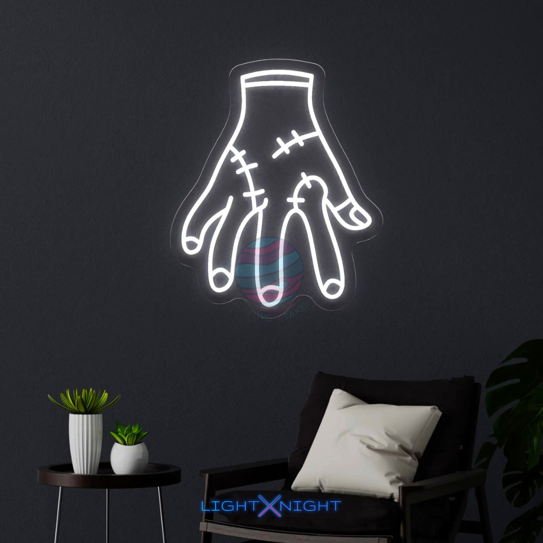 Hand With Stitches Neon Sign