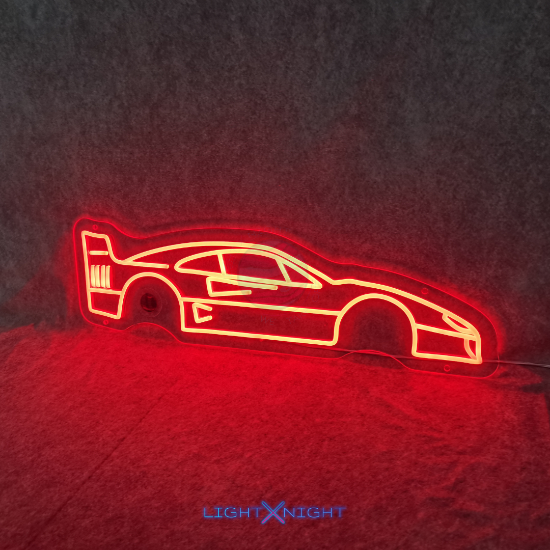 Ferrari F40 Silhouette Neon Sign