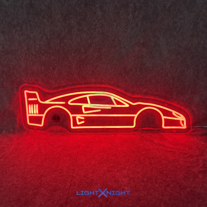 Ferrari F40 Silhouette Neon Sign