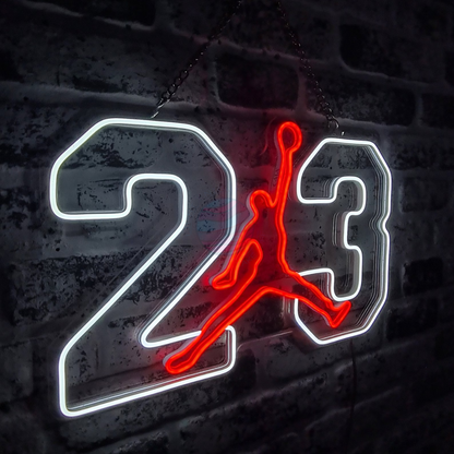 23 Air Jordan Led Neon Sign, 23 Air Jordan Neon Light, Light X Night 23 Air Jordan Neon Sign