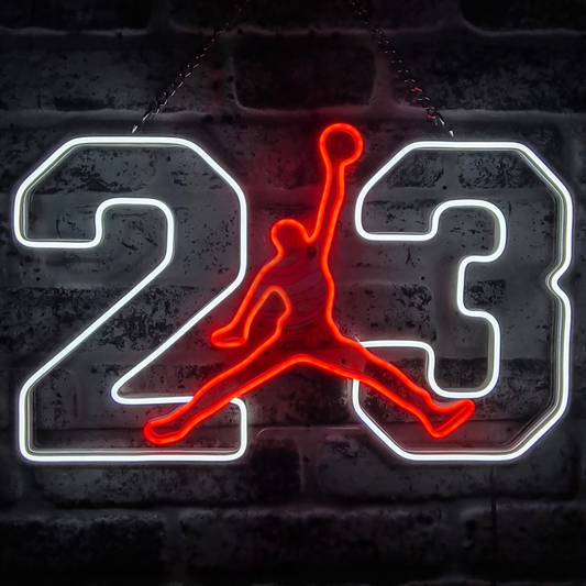 23 Air Jordan Led Neon Sign, 23 Air Jordan Neon Light, Light X Night 23 Air Jordan Neon Sign