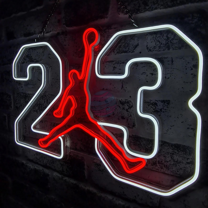 23 Air Jordan Led Neon Sign, 23 Air Jordan Neon Light, Light X Night 23 Air Jordan Neon Sign