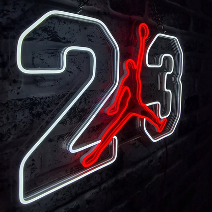 23 Air Jordan Led Neon Sign, 23 Air Jordan Neon Light, Light X Night 23 Air Jordan Neon Sign