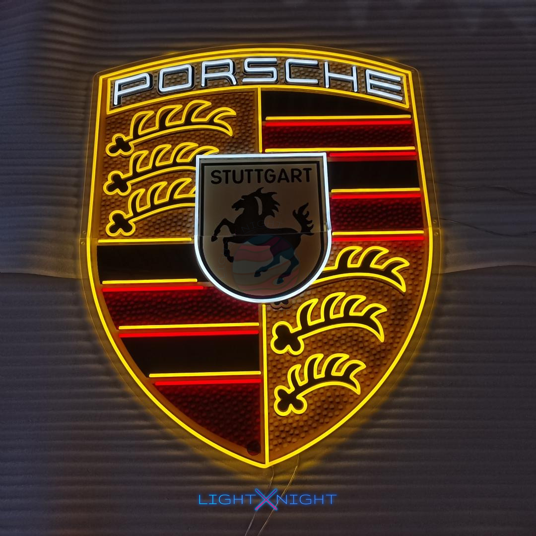 Porsche Led Neon Sign, Porsche Neon Light, Light X Night Porsche Neon Sign
