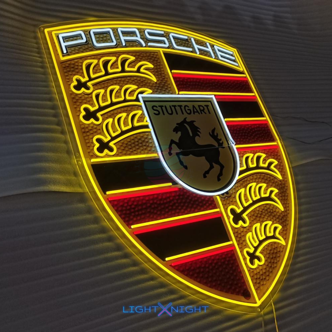 Porsche Led Neon Sign, Porsche Neon Light, Light X Night Porsche Neon Sign