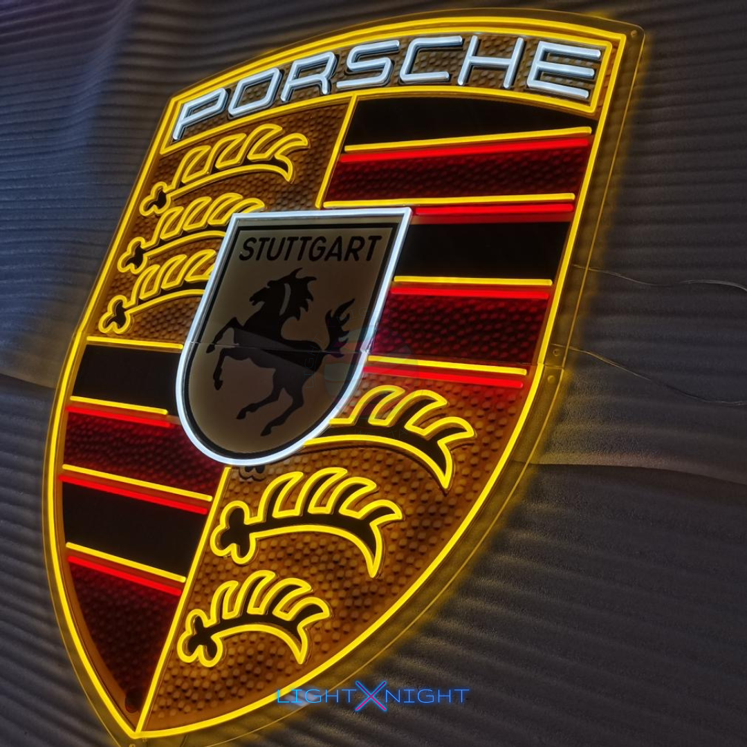 Porsche Led Neon Sign, Porsche Neon Light, Light X Night Porsche Neon Sign