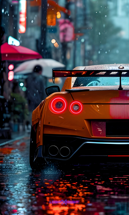 GTR R35 Nismo Neon Poster