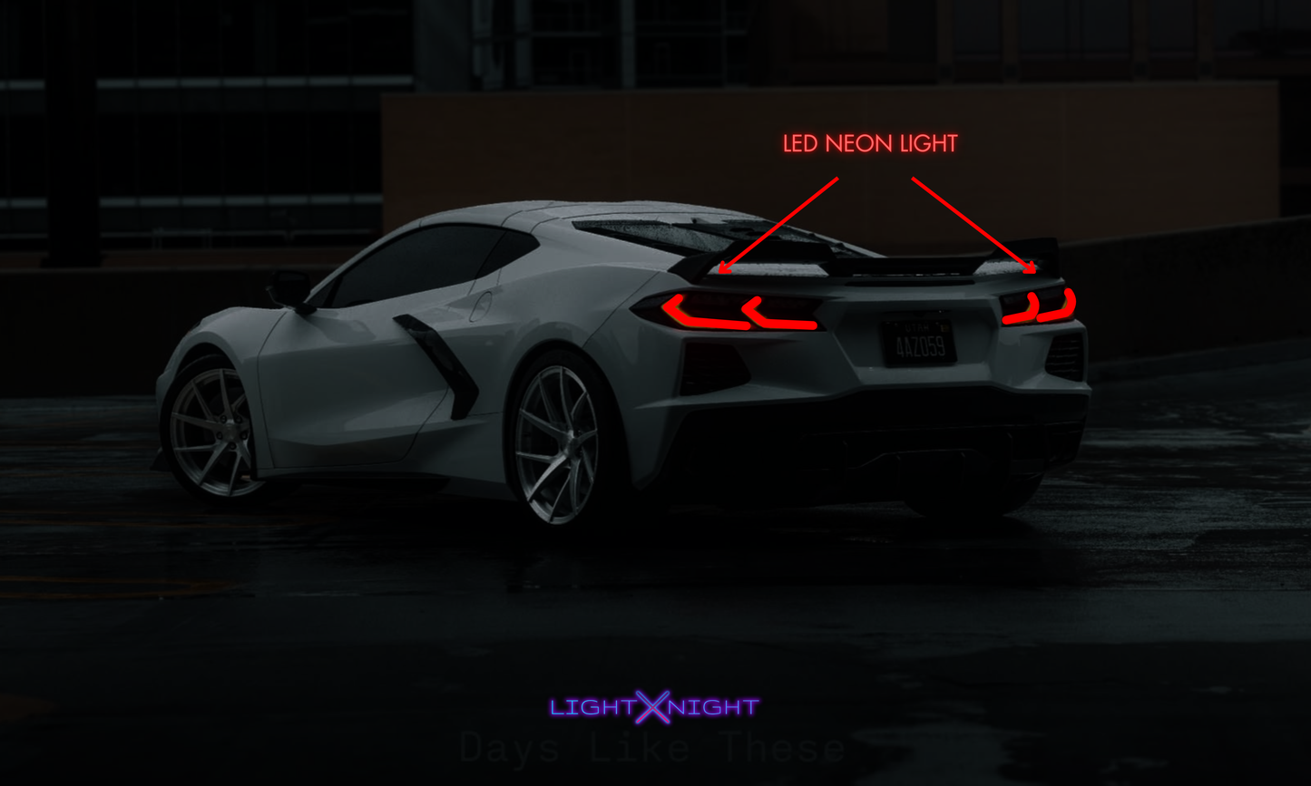 Custom Corvette Neon Poster