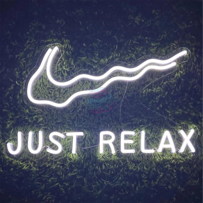 Nike Neon Sign, Swoosh Neon Sign, Just Relax Neon Sign