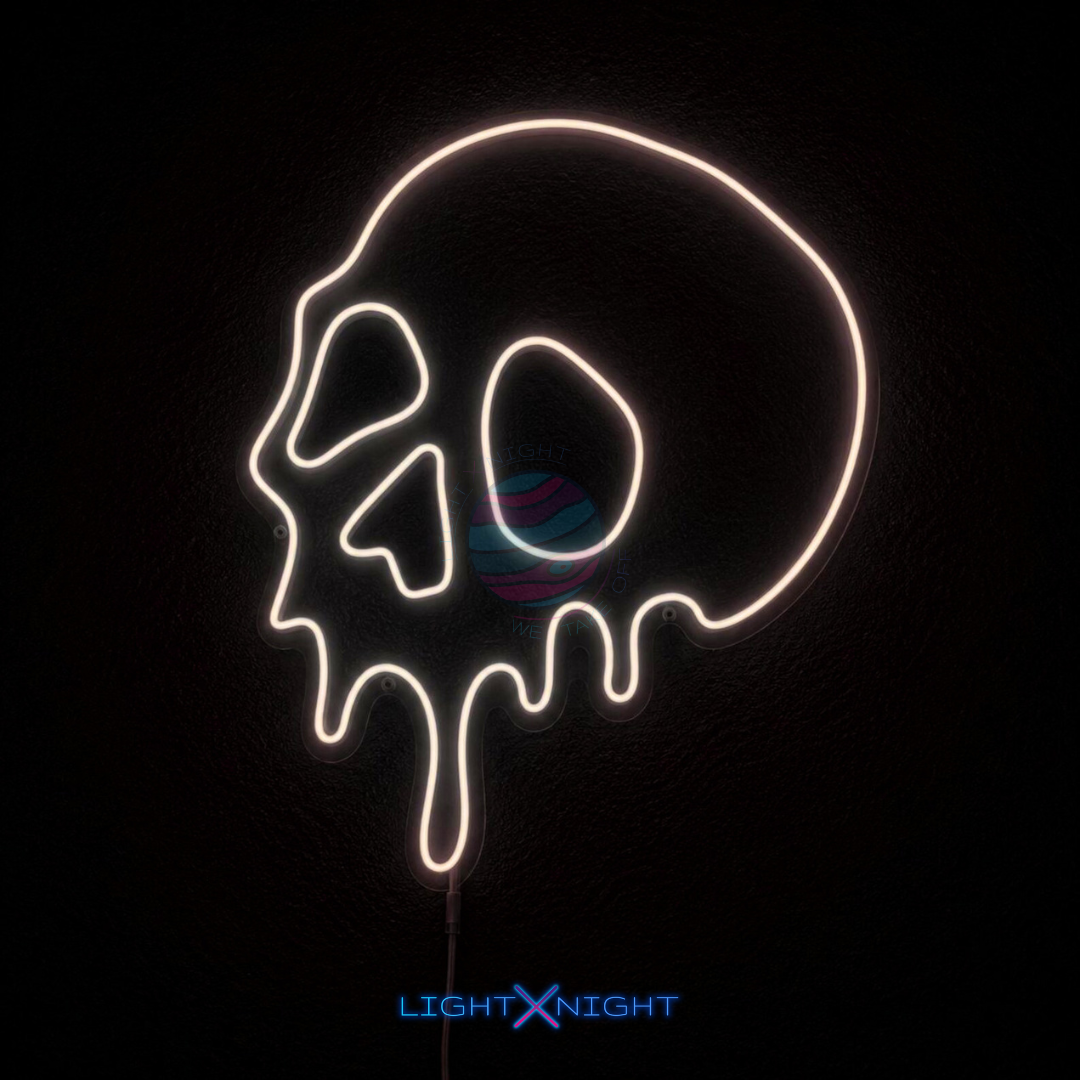 Skull Drippin Neon Sign