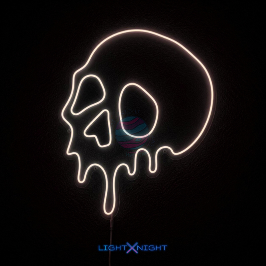 Skull Drippin Neon Sign