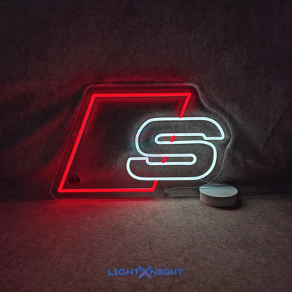 Audi S Led Neon Sign, Audi S Neon Light, Light X Night Audi S Neon Sign