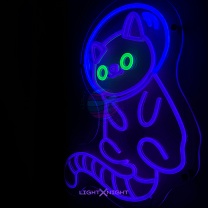 Space Cat Neon Sign, Space Neon Sign, Cat Neon Sign