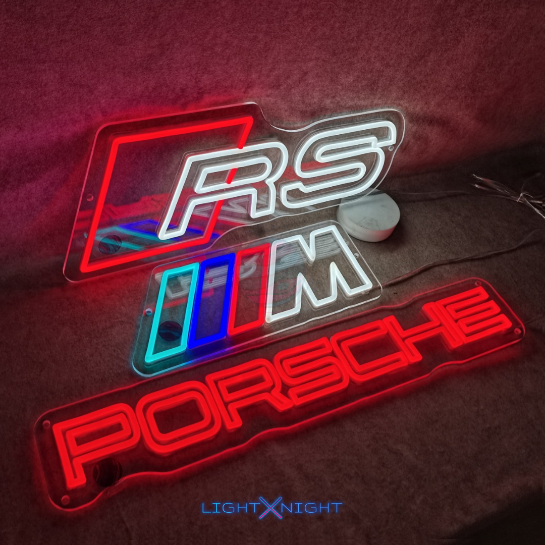 Porsche Font Outline Neon Sign