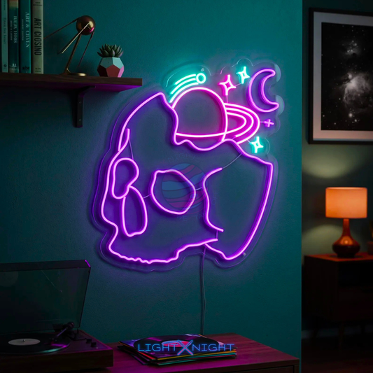 Galaxy Skull Neon Sign