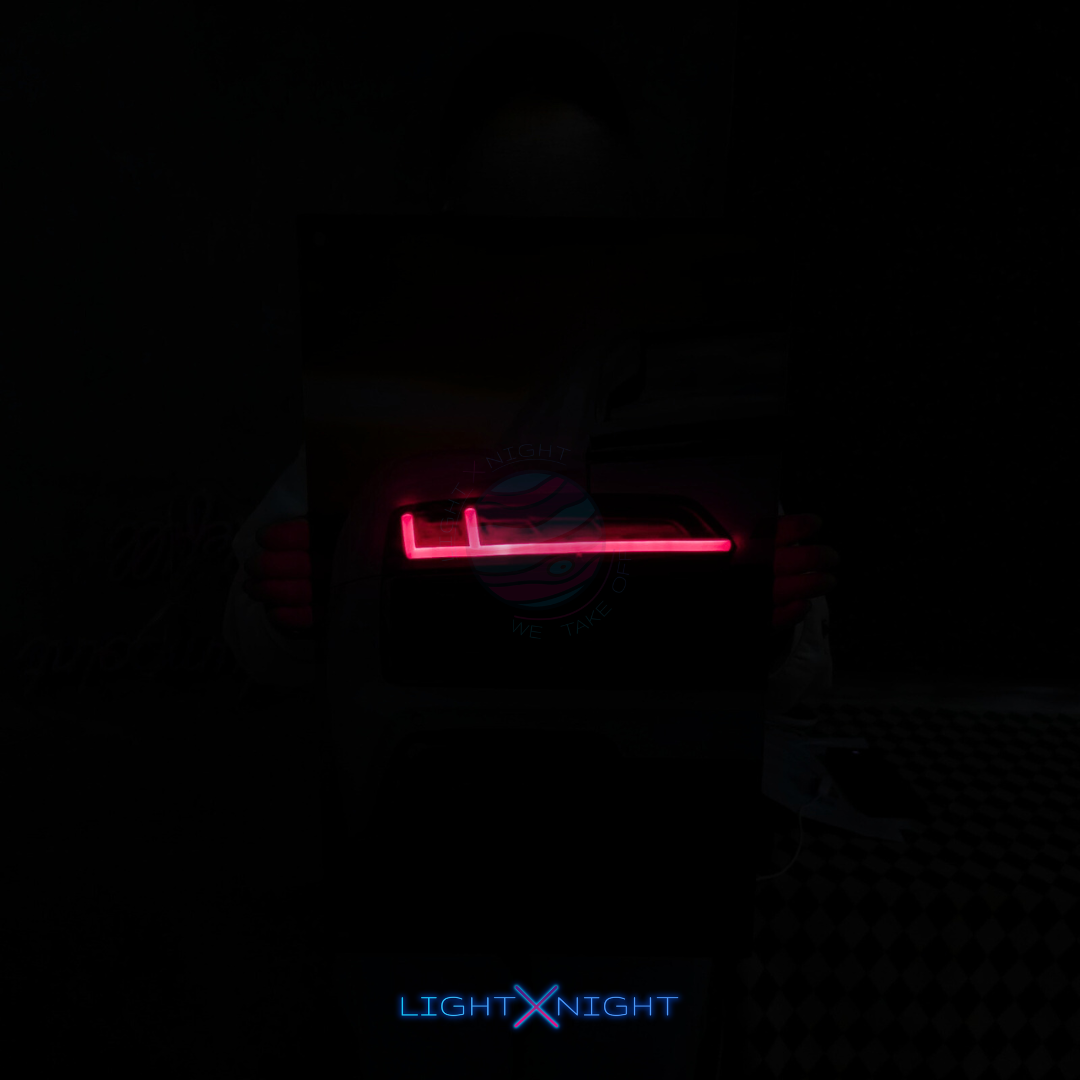 Audi R8 White Rear Neon Poster