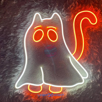 Ghost Cat Neon Sign