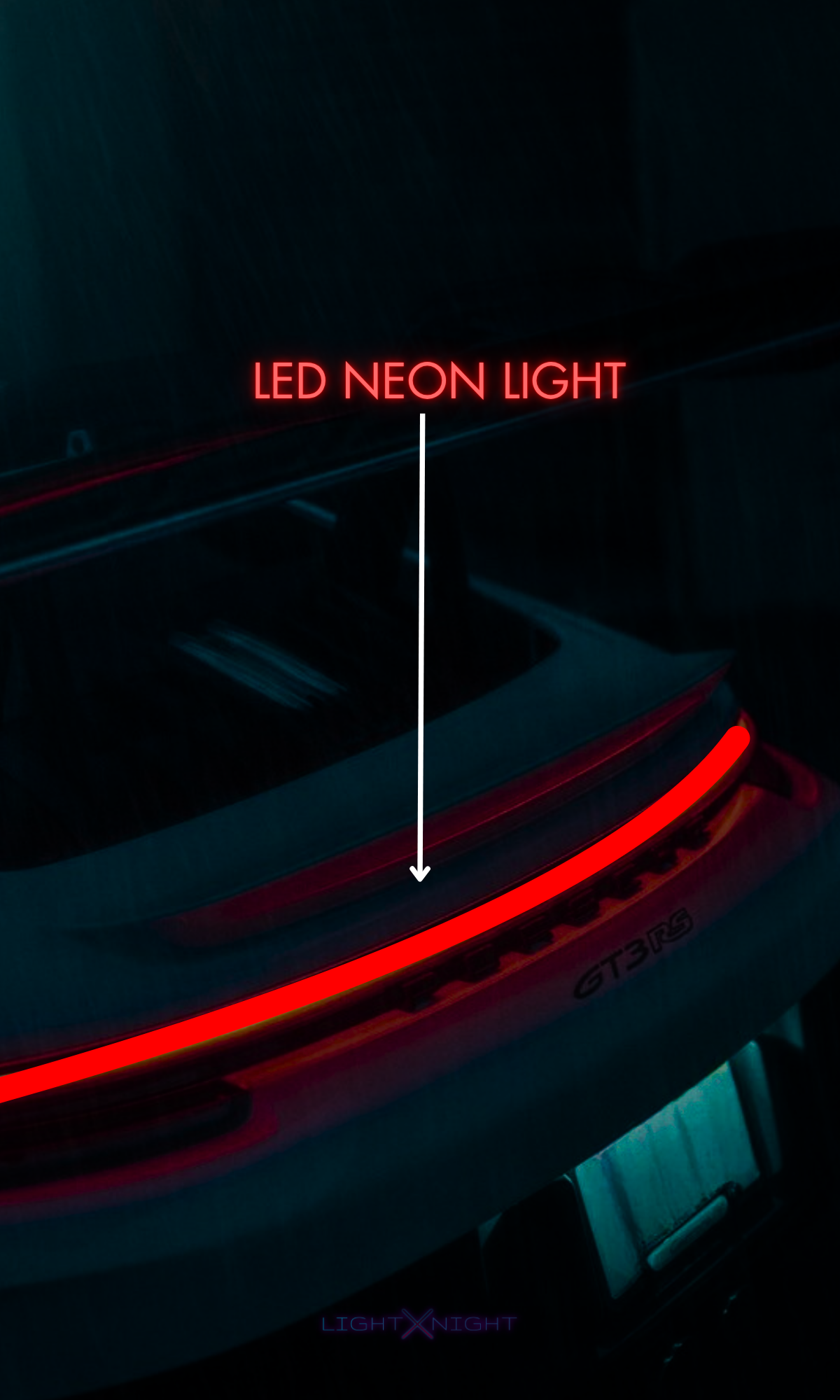 Porsche GT3 RS Neon Poster
