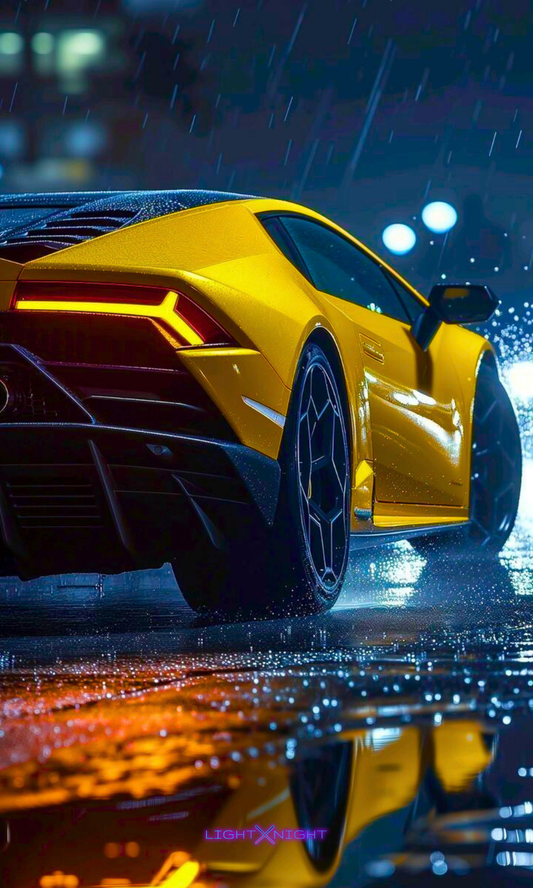 Lamborghini Huracan EVO Rear Neon Poster