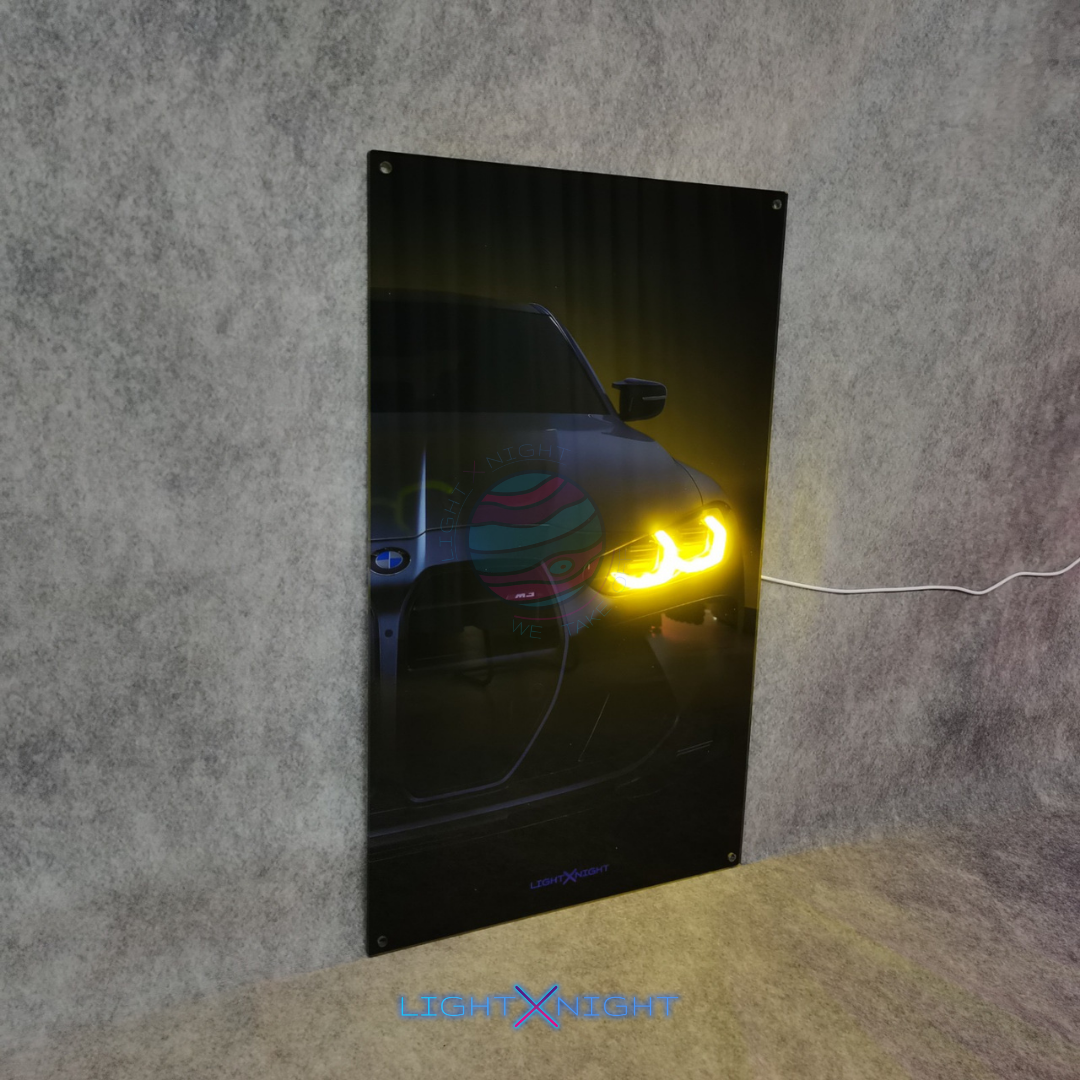 BMW M3 Front Neon Poster