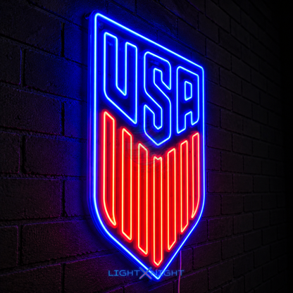USA National Neon Sign