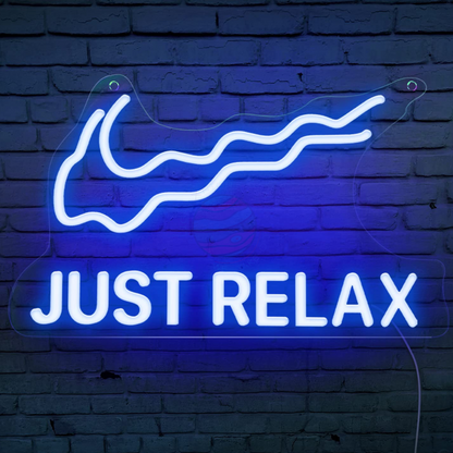 Nike Neon Sign, Swoosh Neon Sign, Just Relax Neon Sign