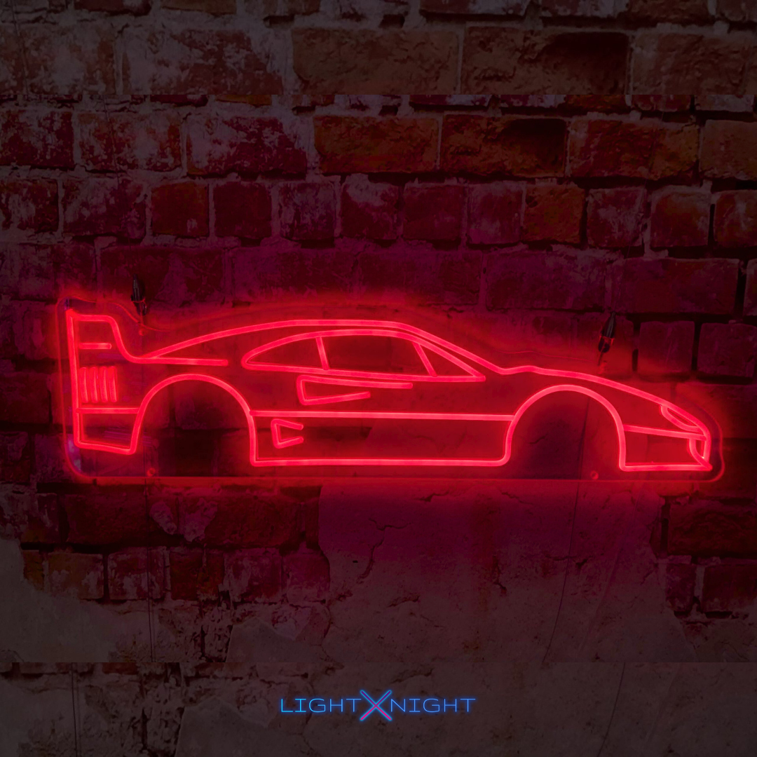 Ferrari F40 Silhouette Neon Sign