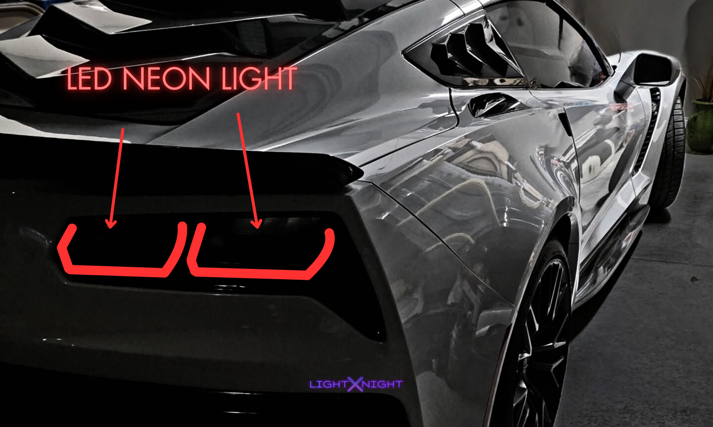 Corvette C7 Rear Neon Poster