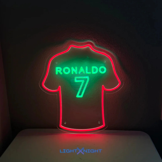 Ronaldo Portugal 7 Shirt Neon Sign