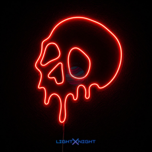 Skull Drippin Neon Sign