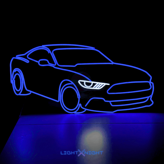 Ford Mustang Silhouette Neon Sign