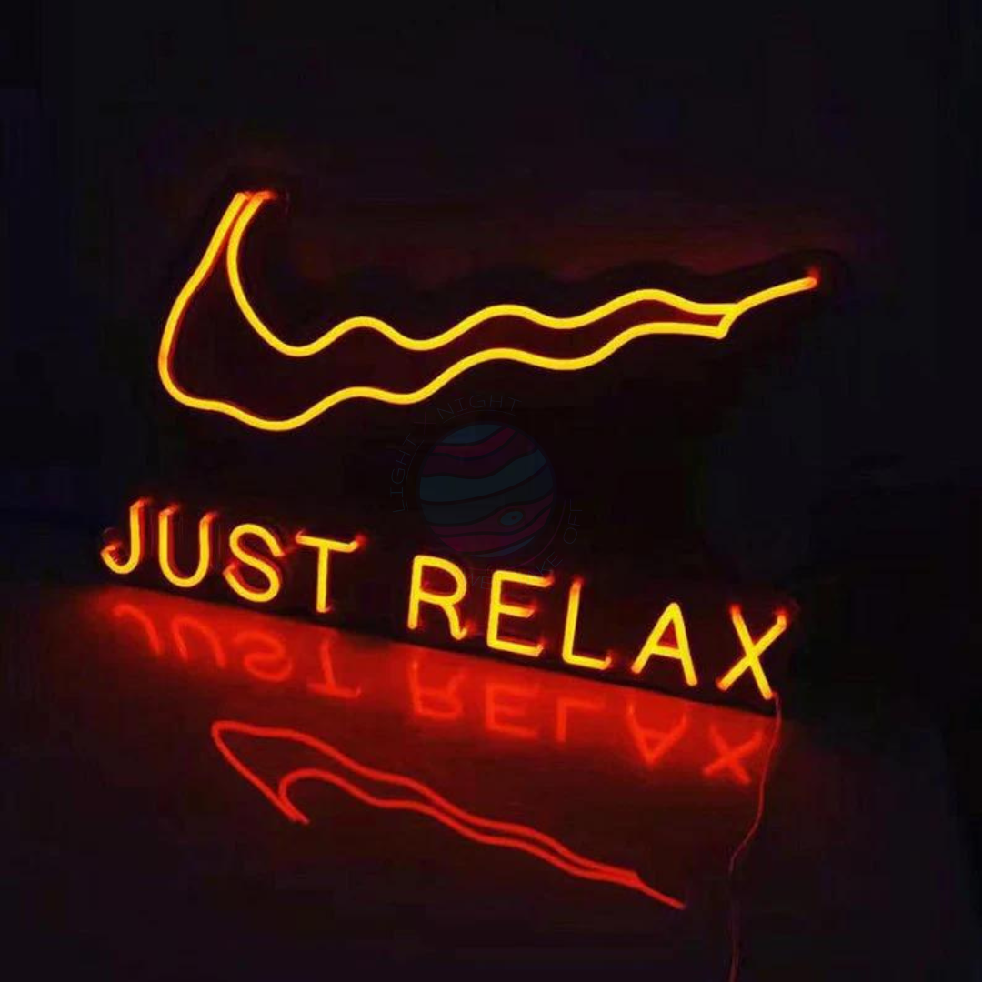 Nike Neon Sign, Swoosh Neon Sign, Just Relax Neon Sign